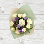 Elegant White Rose & Lilac Freesia Bouquet