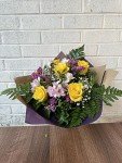 Bright Yellow Rose Bouquet with Birthday Balloon