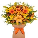 Autumn Harvest Fresh Flower Bouquet in Vase
