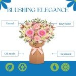 Blushing Elegance Fresh Flower Bouquet with Vase
