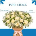 Elegant White Roses Bouquet with Presentation Vase