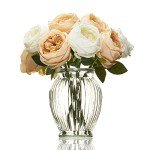 Large Clear Ribbed Glass Flower Vase - 18cm