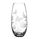Butterfly Etched Floral Barrel Vase - 25cm