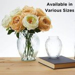 Large Clear Ribbed Glass Flower Vase - 18cm