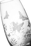 Butterfly Etched Floral Barrel Vase - 25cm