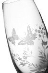Butterfly Etched Floral Barrel Vase - 25cm
