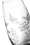 Butterfly Etched Floral Barrel Vase - 25cm