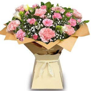 Beautiful Pink Carnations & Freesias Bouquet