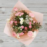 Beautiful Pink Carnations & Freesias Bouquet
