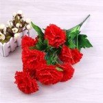 Red Silk Carnation and Hydrangea Bouquet