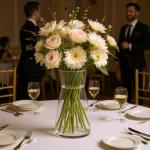 Modern Clear Glass Vase for Flowers, 20cm