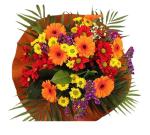 Autumn Glow Bouquet: Orange Gerberas & Chrysanthemums