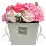 Pink Rose & Carnation Soap Flower Bouquet