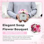 Pink Rose & Carnation Soap Flower Bouquet