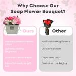 Pink Rose & Carnation Soap Flower Bouquet