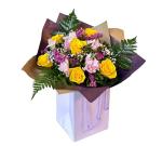 Vibrant Yellow Rose and Mixed Flower Bouquet