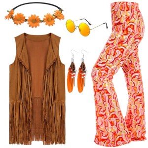 Groovy 60s/70s Women’s Disco & Hippie Outfit Set
