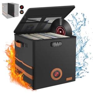 Retro Vinyl Record Storage Box for 100+ LPs