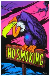 Trippy Vulture College No Smoking Blacklight Poster