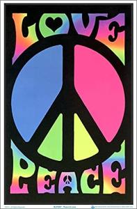 Peace & Love Blacklight Poster - 23" x 35