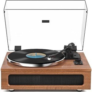 Groovy Vintage Record Player with Built-in Speakers