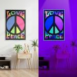 Peace & Love Blacklight Poster - 23" x 35