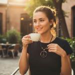 Retro Leather Peace Symbol Necklace for Hippies