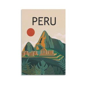 Retro Peru Travel Poster Art for Your Space