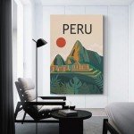 Retro Peru Travel Poster Art for Your Space