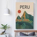 Retro Peru Travel Poster Art for Your Space