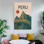 Retro Peru Travel Poster Art for Your Space