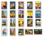 Retro Travel Posters Postcard Set - 20 Pack