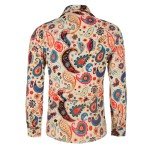 Men's Retro 70s Disco Paisley Button-Up Shirt
