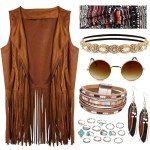 Groovy 60s/70s Hippie Fringe Vest Set