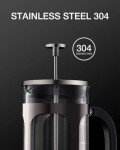 BAYKA French Press Coffee Maker, Classic Dark Pewter