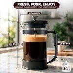 Utopia Kitchen French Press 34oz Coffee Maker - Black