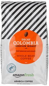 Decaf Colombia Whole Bean Coffee, Medium Roast 12oz