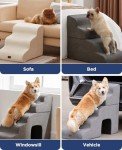 Gray 5-Step Dog Stairs for High Beds