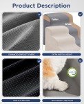 Gray 5-Step Dog Stairs for High Beds