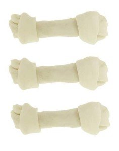 Medium Rawhide Knot Bones - Bulk Pack of 3