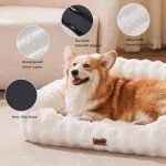 Cozy Orthopedic Dog Couch Bed - Ivory White
