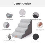 Curved Pet Stairs for Small Dogs - 4 Steps