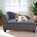 Small Pet Sofa with Hidden Storage - Dark Grey