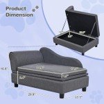 Small Pet Sofa with Hidden Storage - Dark Grey