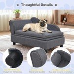 Small Pet Sofa with Hidden Storage - Dark Grey