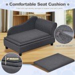 Small Pet Sofa with Hidden Storage - Dark Grey