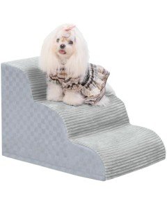 3-Step Dog Stairs Ramp for Couch - Grey