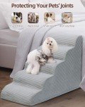 3-Step Dog Stairs Ramp for Couch - Grey