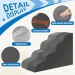 4-Step Dog Stairs for Small Pets - Grey