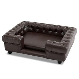 MCombo Faux Leather Dog Couch with Stairs